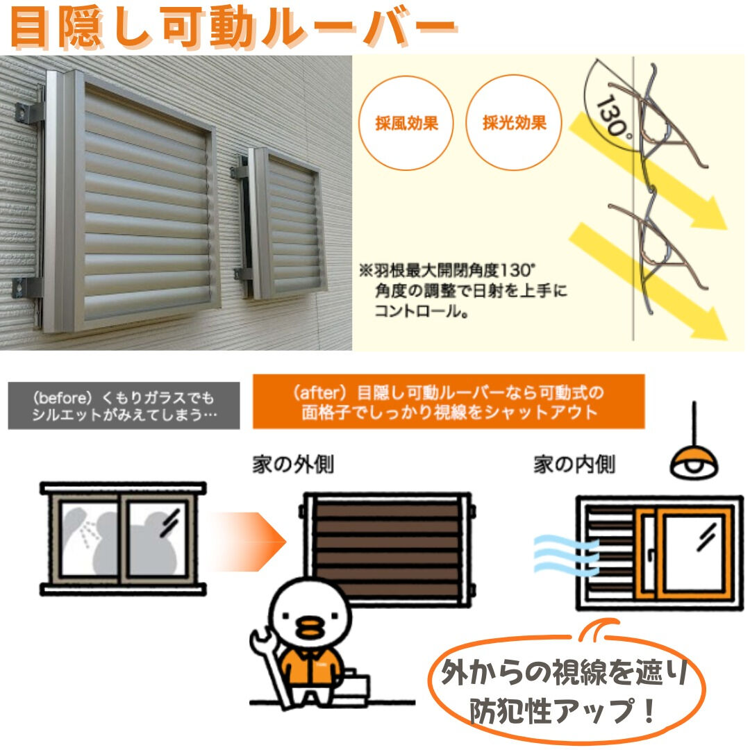 【目隠し可動ルーバー】こんにちは！まどありー